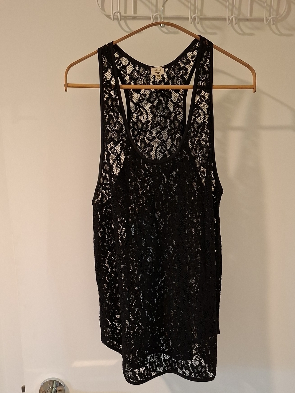 Wilfred Black Lace Scoop-neck Racer-back Tank Top Goth Whimsigoth (Size M)